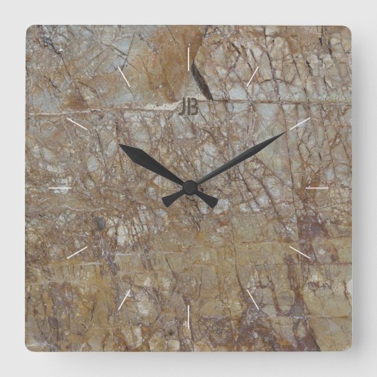 ROCK CRACKS | Naturstruktur Quadratische Wanduhr (Vorderseite)