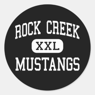 Rock Creek - Mustangs - Hoch - Saint George Kansas Runder Aufkleber