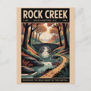 Rock Creek Park Vintage Washington Reiseplakat Postkarte