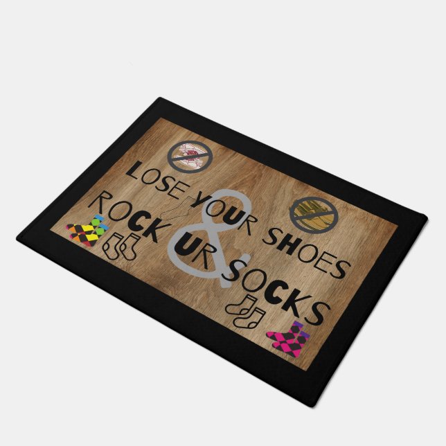 Rock deine Socken! Doormat Fußmatte (Schrägansicht)