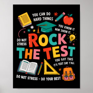 Rock den Test Lustiger Prüfungstag Lehrer Schüler  Poster