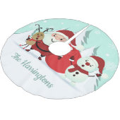 Rock des individuellen Namens Santa, Reindeer & Sn Polyester Weihnachtsbaumdecke (Schrägansicht)