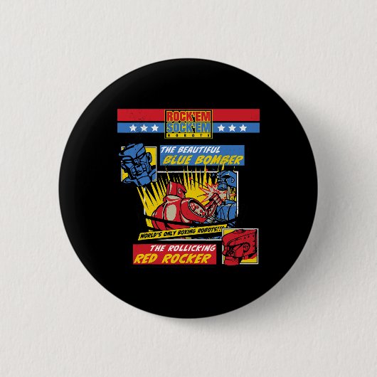Rock em Sock em - Boxing Roboter Comic Page Button (Vorderseite)