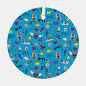 Rock Emo Music Teen Muster Ornament Aus Glas (Rückseite)
