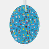 Rock Emo Music Teen Muster Ornament Aus Glas (Vorderseite Rechts)