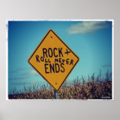 Rock Ends Road Sign Graffitti, Rock and Roll Poster (Vorne)