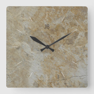 ROCK FACE | Naturstruktur Quadratische Wanduhr