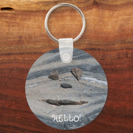 Rock Face sagt Hallo Schlüsselanhänger (Vorderseite)