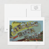 Rock Falls - Große Buchstabenszenen Postkarte (Vorne/Hinten)