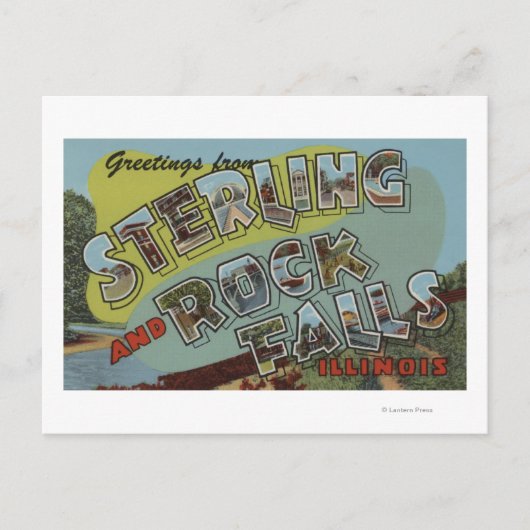 Rock Falls - Große Buchstabenszenen Postkarte (Vorderseite)