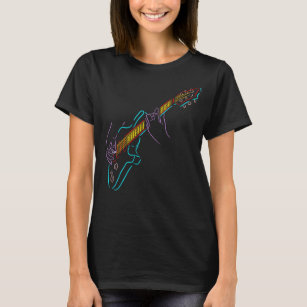Rock. Farbige Silhouette einer elektrischen Gitarr T-Shirt