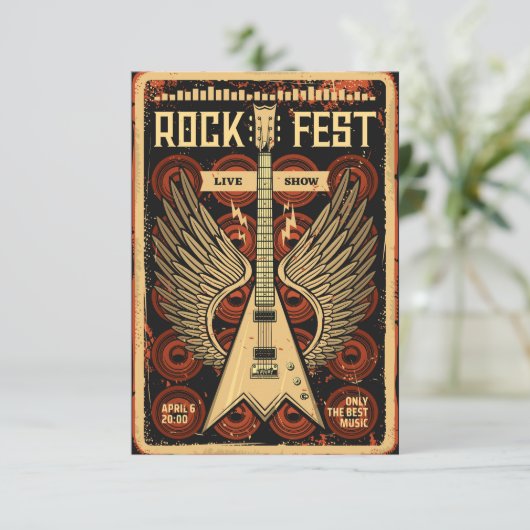 Rock fest dankeskarte (Stehend Vorderseite)