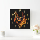 Rock-fire-Schild Quadratische Wanduhr (Zuhause)