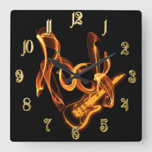 Rock-fire-Schild Quadratische Wanduhr