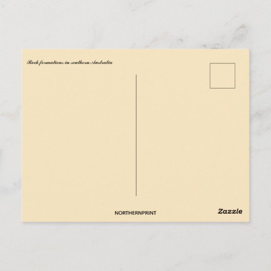 Rock Formation in Südaustralien Postkarte (Rückseite)