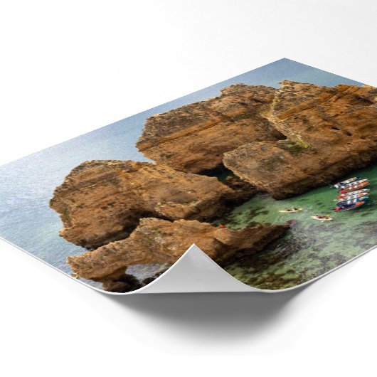 Rock formations in Algarve Poster (Ecke)