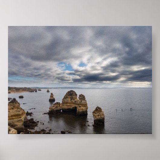 Rock formations in Algarve Poster (Vorne)