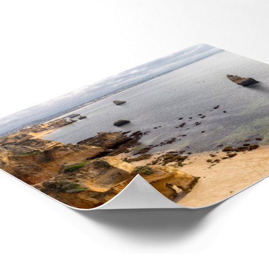 Rock formations in Algarve Poster (Ecke)