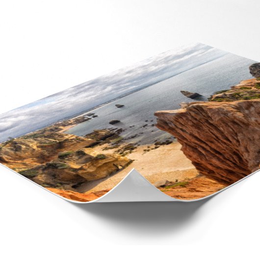 Rock formations in Algarve Poster (Ecke)