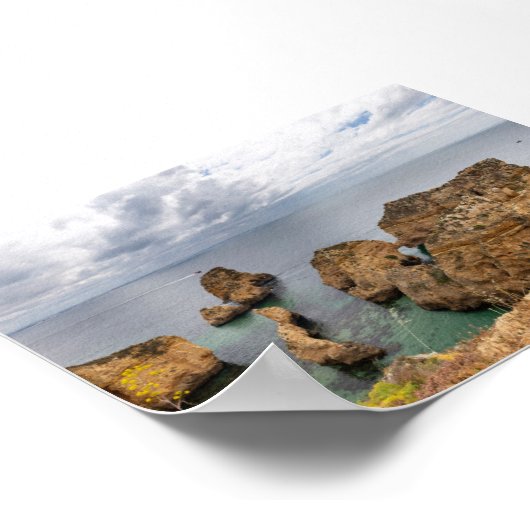 Rock formations in Algarve Poster (Ecke)