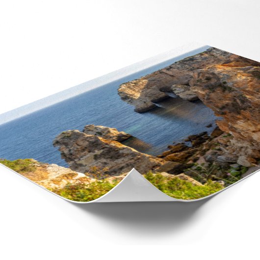 Rock formations in Algarve Poster (Ecke)