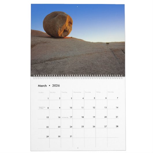 "Rock Formations of Joshua Tree National Park"  Kalender (Mär 2026)