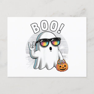 Rock Ghost Retro Halloween Pumpkin Funny Boo Feiertagspostkarte