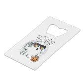 Rock Ghost Retro Halloween Pumpkin Funny Boo Geldbeutel Flaschenöffner (Rückseite Schrägansicht)