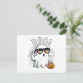 Rock Ghost Retro Halloween Pumpkin Funny Boo Save The Date (Stehend Vorderseite)