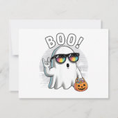 Rock Ghost Retro Halloween Pumpkin Funny Boo Save The Date (Rückseite)