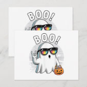 Rock Ghost Retro Halloween Pumpkin Funny Boo Save The Date (Vorne/Hinten)