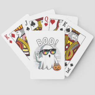 Rock Ghost Retro Halloween Pumpkin Funny Boo Spielkarten