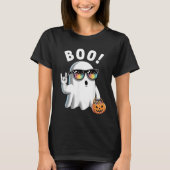 Rock Ghost Retro Halloween Pumpkin Funny Boo T-Shirt (Vorderseite)