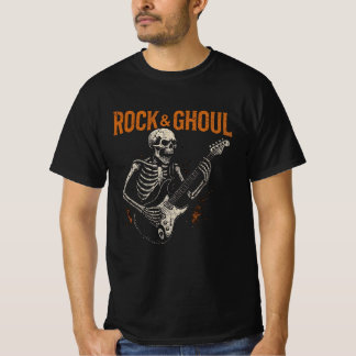 Rock & Ghoul Halloween T - Shirt - Skelettgitarre