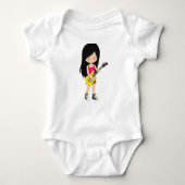 Rock Girl, Black Hair, Band, Musik, Gitarrenspiele Baby Strampler (Vorderseite)