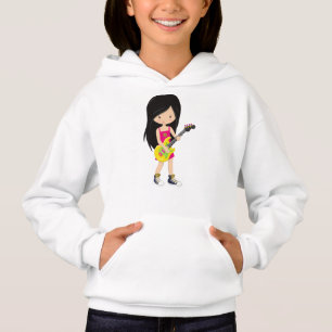 Rock Girl, Black Hair, Band, Musik, Gitarrenspiele Hoodie