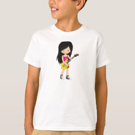 Rock Girl, Black Hair, Band, Musik, Gitarrenspiele T-Shirt