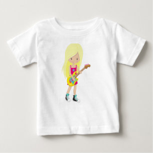 Rock Girl, Blonde Hair, Gitarrenspieler, Band, Mus Baby T-shirt