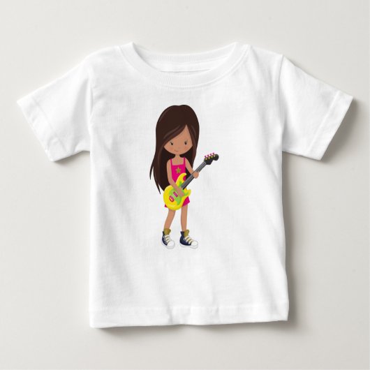 Rock Girl, Latina Girl, Gitarrenspieler, Band, Mus Baby T-shirt (Vorderseite)