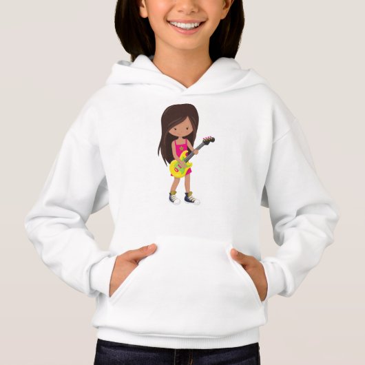 Rock Girl, Latina Girl, Gitarrenspieler, Band, Mus Hoodie (Vorderseite)
