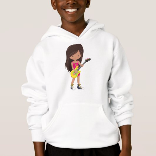 Rock Girl, Latina Girl, Gitarrenspieler, Band, Mus Hoodie (Vorderseite)