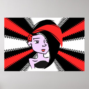 Rock Girl Modern Art Poster - Individuell gestaltb