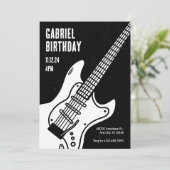 Rock Gitarre Geburtstag Einladung (Stehend Vorderseite)