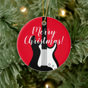 Rock Gitarre Weihnachtsbaumschmuck für Gitarrist Keramik Ornament