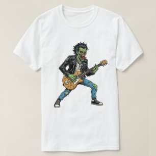 Rock-Gitarre Zombie Horror Retro Fantasy T-Shirt