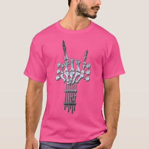 Rock-Gitarrenhals-Skelett-Konzertband für Männer o T-Shirt