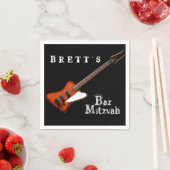 Rock Guitar Bar Mitzvah Napkins Serviette (Beispiel)