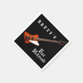 Rock Guitar Bar Mitzvah Napkins Serviette (Ecke)