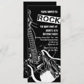 Rock Guitar Black Einladung (Vorne/Hinten)