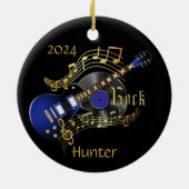 Rock Guitar - Blue Keramik Ornament (Hinten)